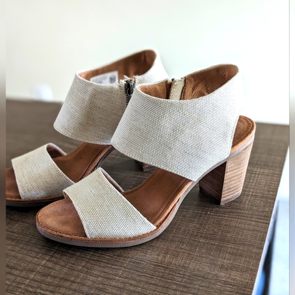 TOMS Majorca Cut Out Womens Open Toe Comfort Heel Sandals Size 7.5